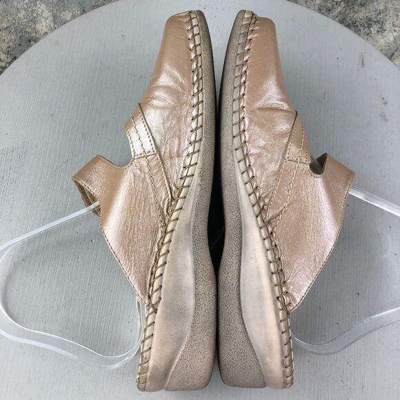 5 Zones Women's Size 41 Sabots Iridescent Pink Leather Closed Toe Slip On Mules - Picture 9 of 16